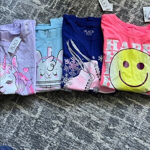 The Children's Place Long Sleeve Tees - Lavender, Light Blue, and Royal Blue